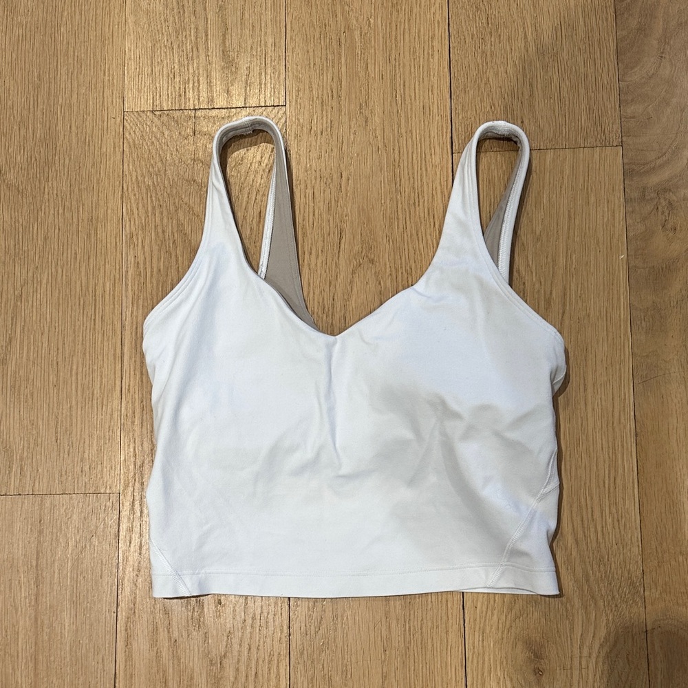 Lululemon White Sleeveless Crop Top